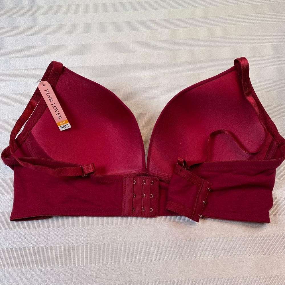 Pink Lover Deep Red Bra Sz 38C Style # 6647 NWT - Picture 5 of 9